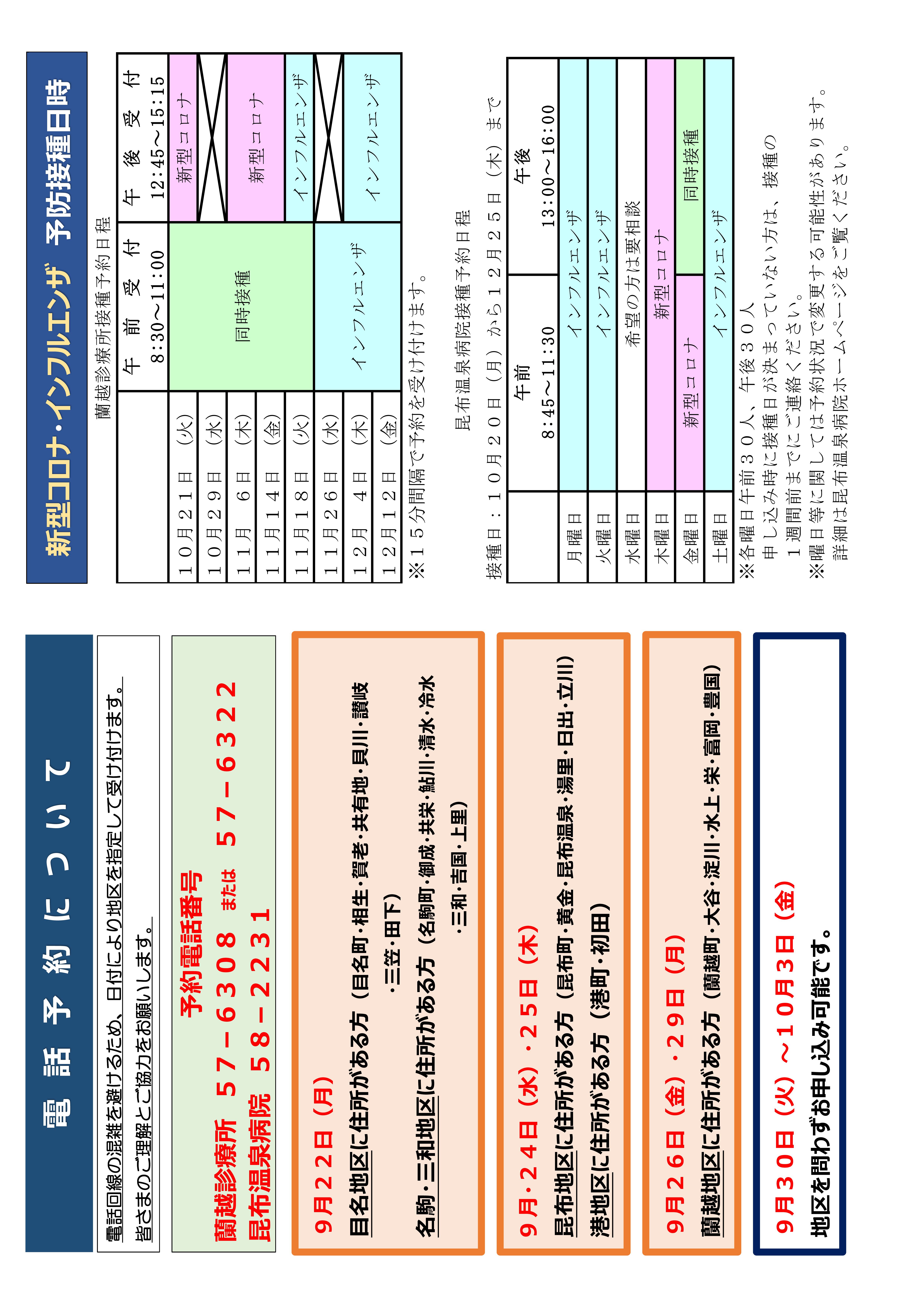高齢者新型コロナ・インフルエンザ定期予防接種のお知らせ（説明