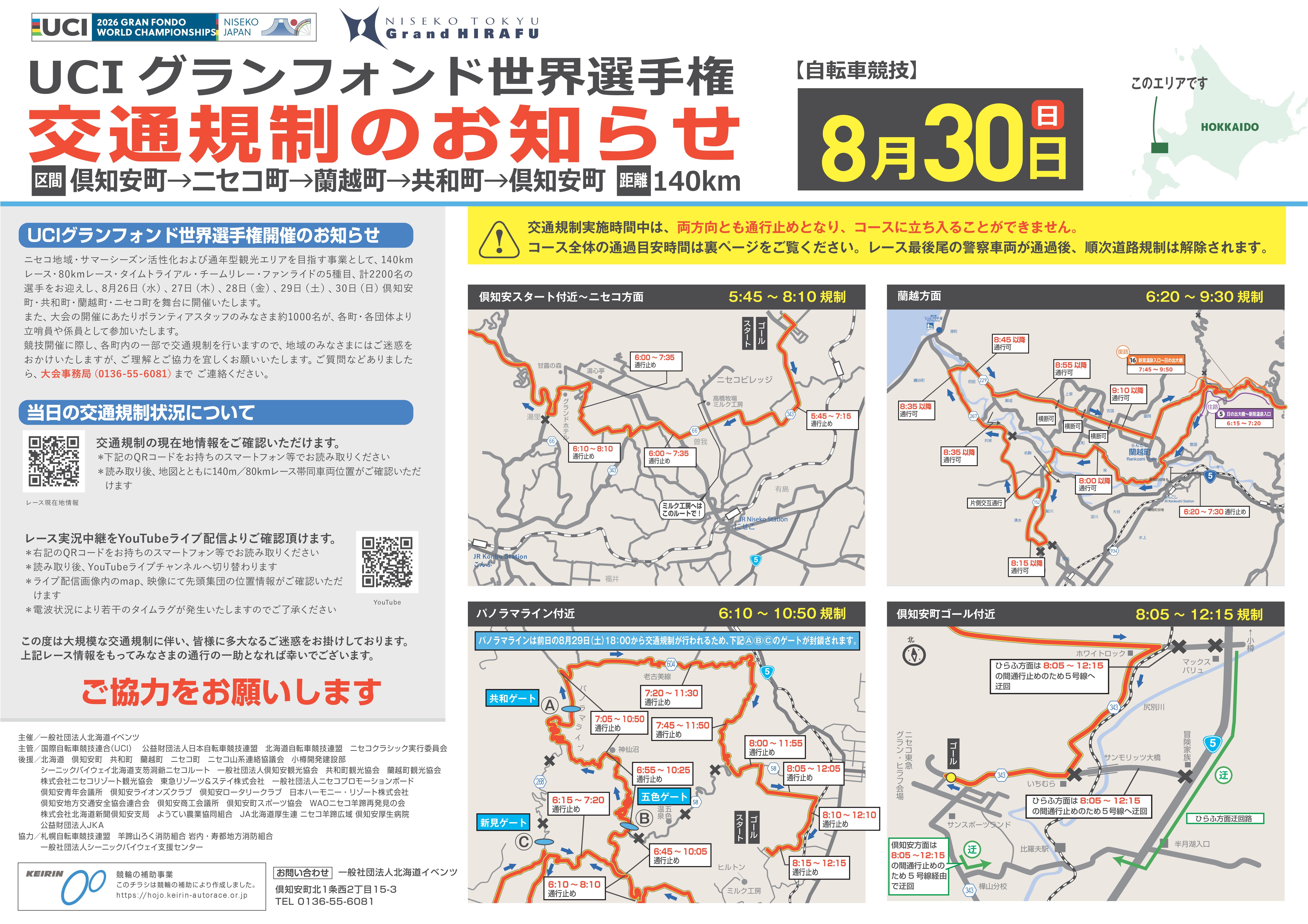 ニセコクラシック交通規制のお知らせ